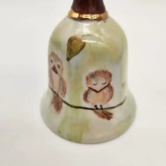 6-Sided Ceramic Bell 3 Sweet‎ Little Birds Hand Painted & Signed Light Ring Tone - Picture 4 of 8